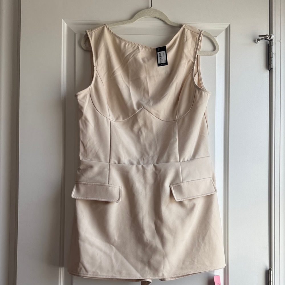 PrettyLittleThing Cream Mini Dress